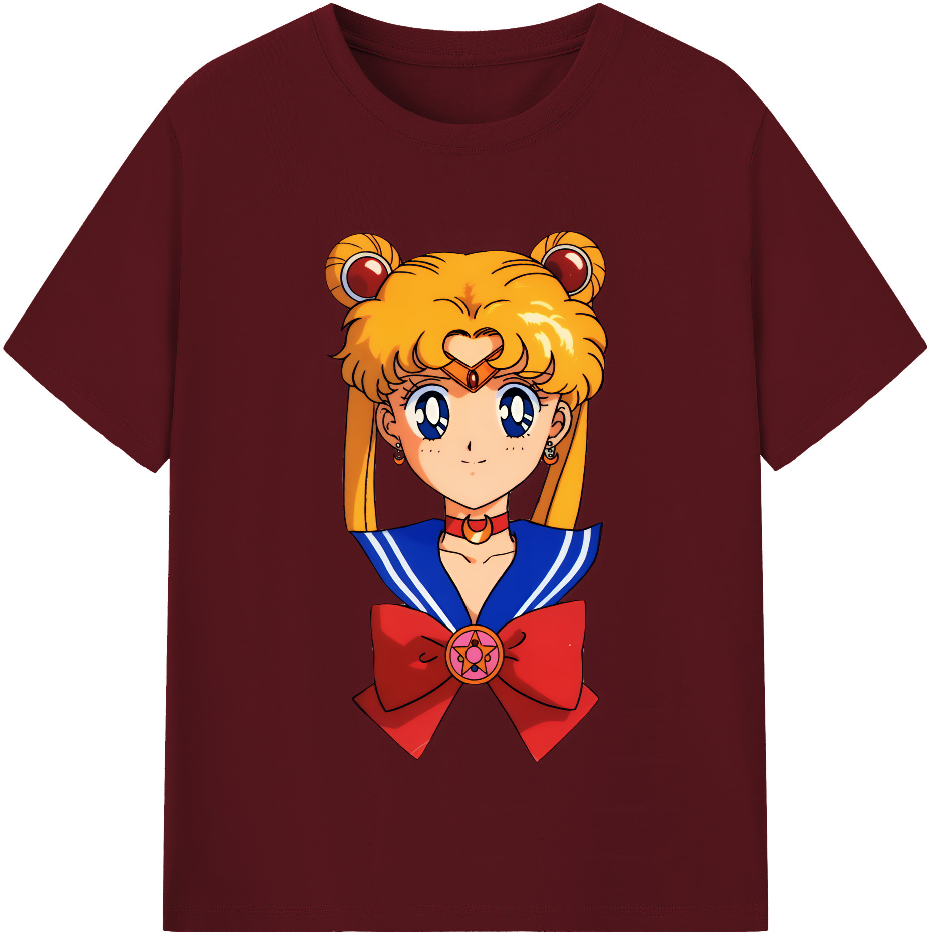 （画像用） 美少女戦士セーラームーン 月野 うさぎ つきの うさぎ Sailor Moon Tsukino Usagi 綿100％半袖Tシャツ（フロントプリント）